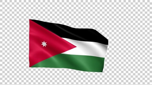 Jordan Flag Waving Seamlessly with Alpha Channel