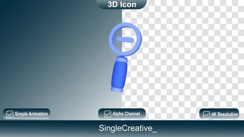 3 D Icon Zoom Out Animation