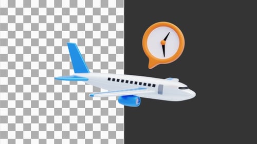 3D Animation of Flight Timeline | Alpha Channel