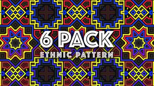 Vibrant Geometric Ethnic Patterns Kaleidoscope Loop Background