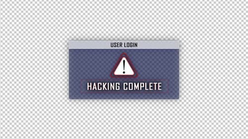 HACKING COMPLETE User Login Interface on Alpha Channel, Loop