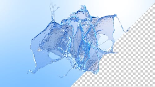 Kollision von Streaming Blue Water Splash V10