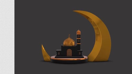 Black Mosque With Crescent 01