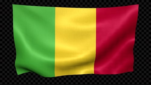 Mali National Flag Waving Animation