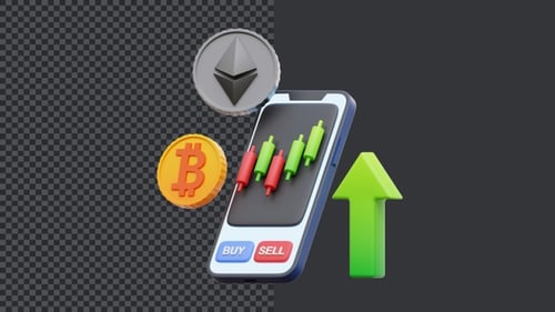 3D Online Crypto Trading Animation