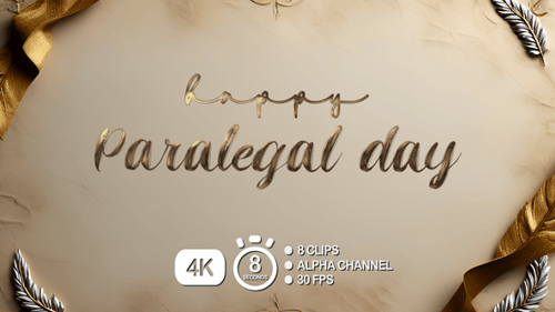 Elegant Metallic Script 'Happy Paralegal Day' Title Reveal