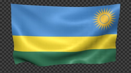 Rwanda Flag Waving Looped