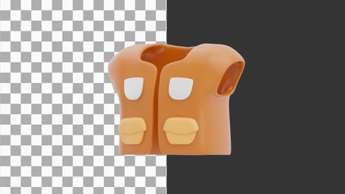 3D Animation of Safety Reflective Vest | Alpha Channel