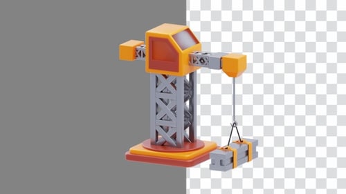 Animação 3D do guindaste de elevação