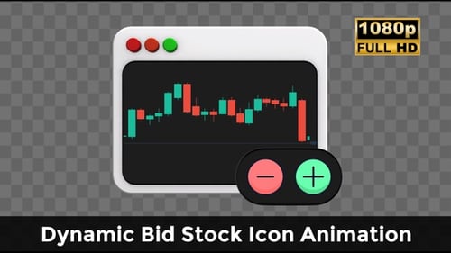 Animated Corporate Stock Trading Candlestick Chart