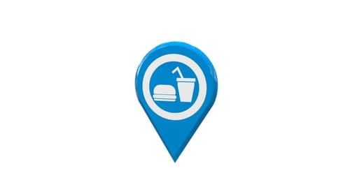 Food Court Map Location Pin Light Blue V9