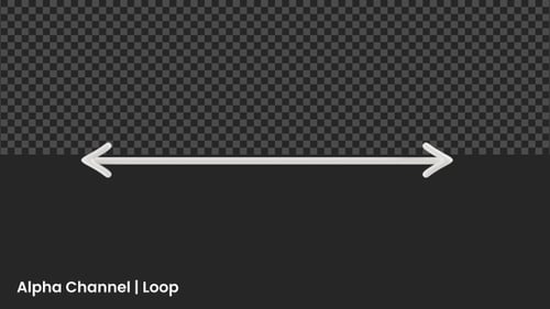 3D Stylized Horizontal Arrow Animation | Alpha Channel