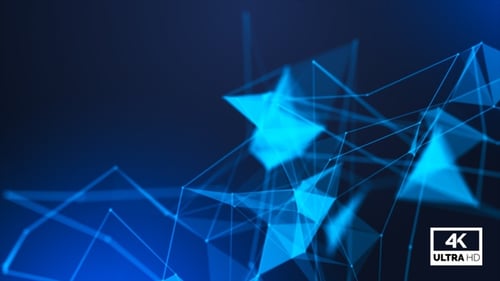 Blue Plexus Triangle Background Seamlessly Loop V9