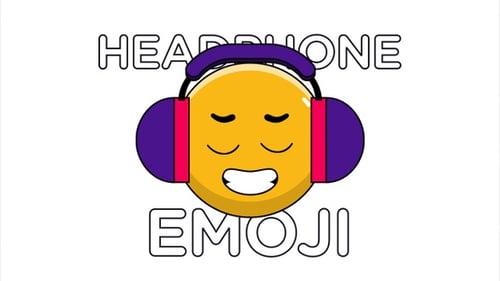 Animated Singing Emoji with Headphones
