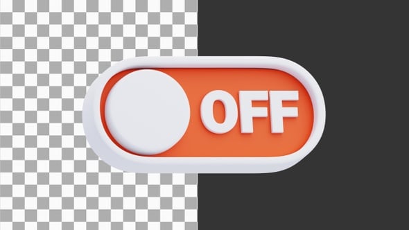 3D Animation of On Off Switch Button | Alpha Channel, Elements Motion ...