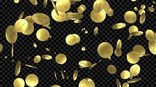 Golden Ripple Cryptocurrency Coin Falling Alpha Loop