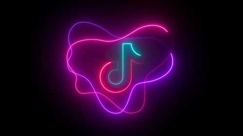 Pulsating Neon Music Note Logo Animation