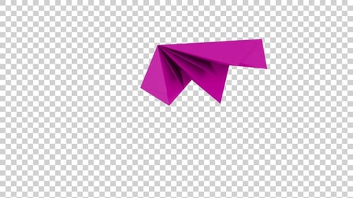 Animated Origami Paper Plane Flying and Folding Element