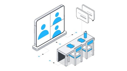 Video conference Isometric Animation Alpha Channel