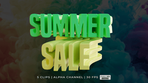 Animated 3D Summer Sale Title with Gradient Colors