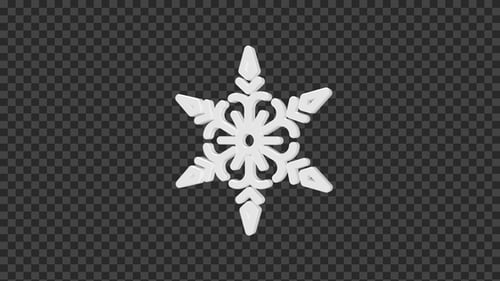 Animated White Snowflake Rotating Loop