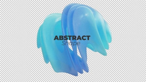 Abstract Blue Fluid Morphing Shape 3D Animation Loop