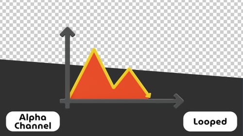 3D Animated Fluctuation Area Chart for Data | Alpha Channel