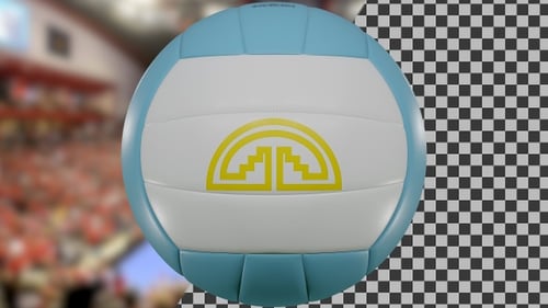 3D Animated Volleyball Ball Spinning Loop with Alpha Channel