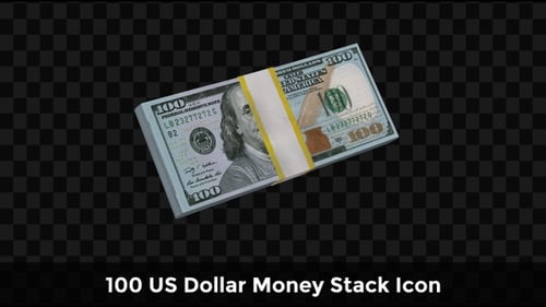 Rotating Stack of One Hundred Dollar Bills