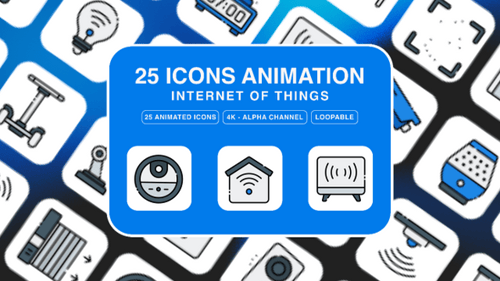 Animated Internet of Things Flat Design Icons Pack