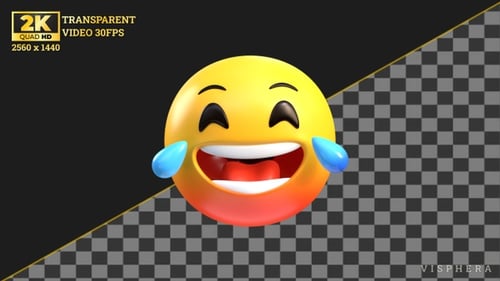 3D Tears of Joy Emoji Laughing Animation
