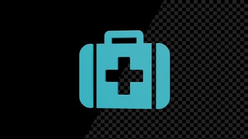 Modern 3D Rotating First Aid Kit Medical Icon