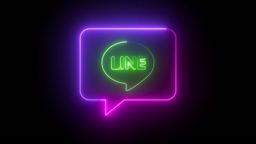 Neon Chat Bubble Line Logo Animation Opener