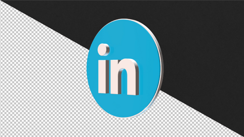 Modern 3D Rotating LinkedIn Logo Animation