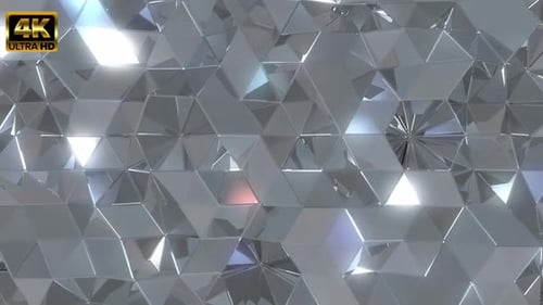Triángulos plateados reflectantes brillantes 2 4K