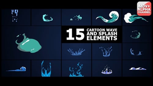 Cartoon Wave And Splash Elements | Motion Graphics