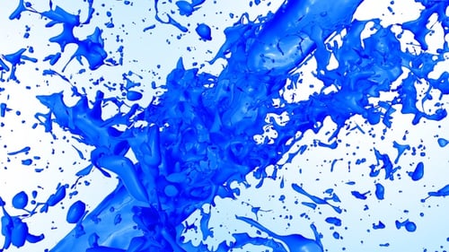 Dynamic Blue Liquid Splash Fluid Animation