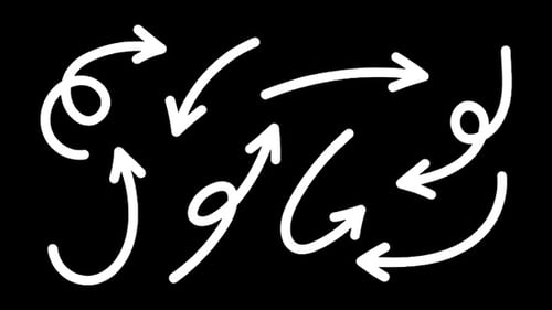 Set of Bold Hand Drawn Arrow Animation Transparent Background