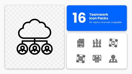 Minimalist Animated Teamwork and Corporate Line Icons Pack