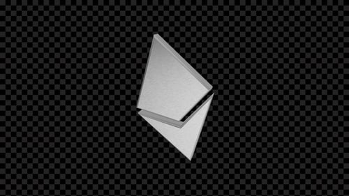 Metallic Cryptocurrency Symbol 3D Rotate Animation