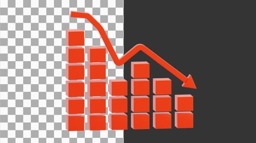 3D Cube Down Graph | Alpha Channel