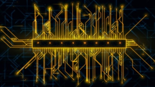 Digital Circuit Board Password Reveal Animation