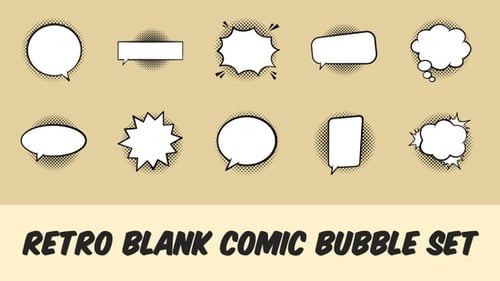 Dynamic Pop-Up Retro Comic Style Speech and Thought Bubbles
