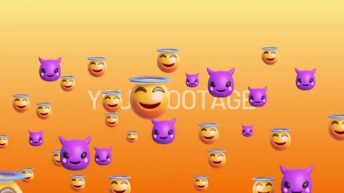 Angel or evil naughty or nice emoji sweep with premultiplied alpha channel