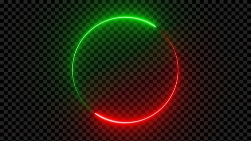 Red & Green Circle Neon Frame Loop V2