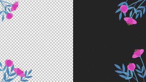 Organic Floral Corner Frame Animation