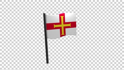 3D Waving Guernsey Flag Animation Loop