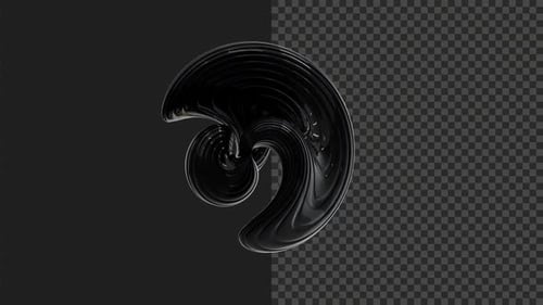 Glossy Black Abstract Fluid Morphing Loop Animation