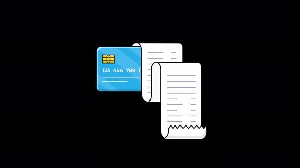 Animated Bank Card with Cash Receipt. Banking Concept Video ...