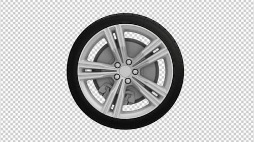 Realistic 3D Rotating Car Wheel Animation